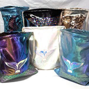 New Backpack,  Ruck Sack Shimmering Blend of Colours "Mermaid" Drawstring